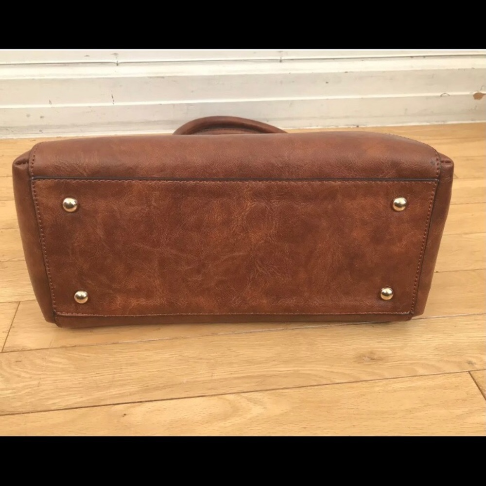 Brown "Bee" Purse Handbag Vegan Leather - Excellent Condition - Picture 4 of 6